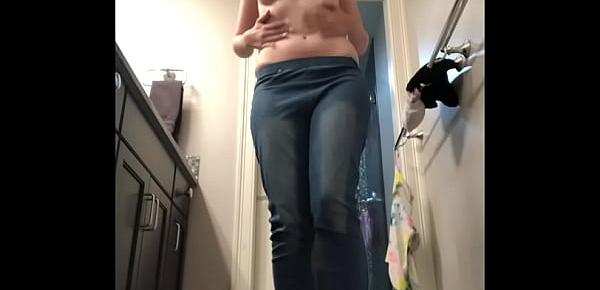  Young Blonde Slut strips naked and plays with herself in the bathroom! [ thespacebimbo ]